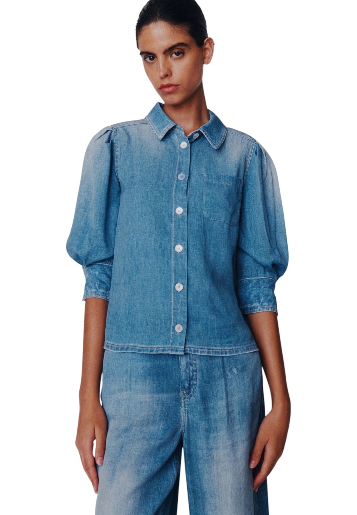 Camicia a Maniche Corte 2613111174200 MLSROMANA Blu Delave