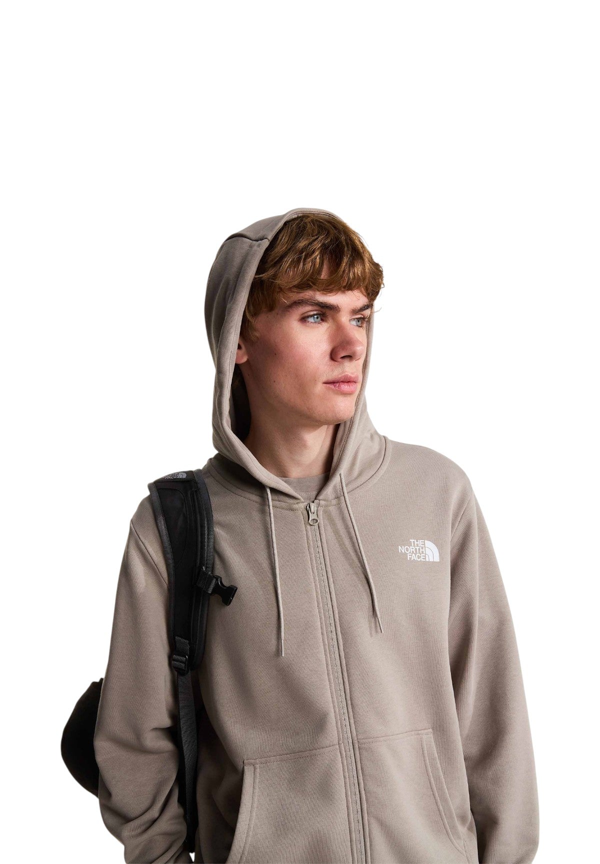 Felpa Full-Zip con Cappuccio Msimple Dome Light Regular Full Zip Hoo NF0A8GQ7 Stone Slab