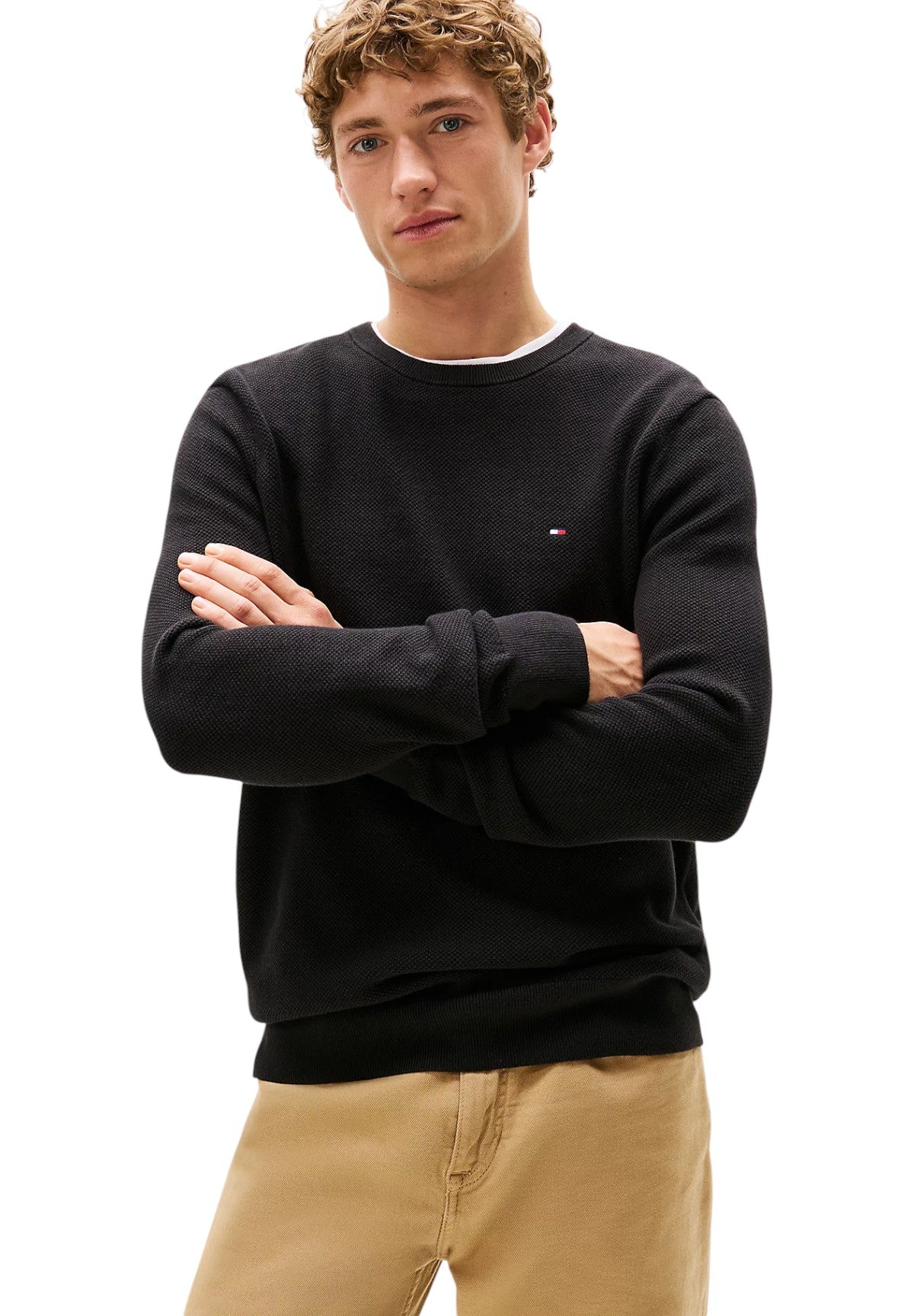 Maglione Girocollo Essential Structure MW0MW36347 Black