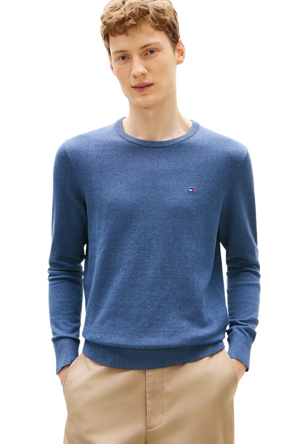 Maglione Girocollo Essential Ssnl Cotto MW0MW39999 Aegean Sea Heather