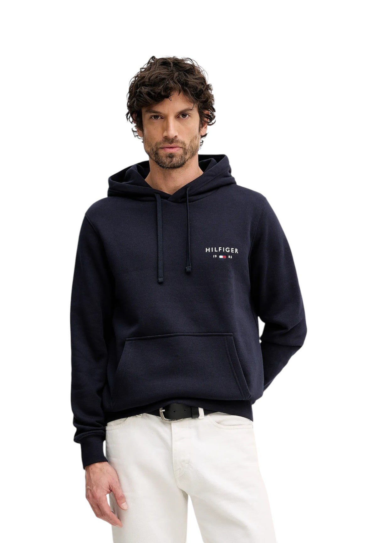 Felpa Pullover con Cappuccio Brand Love Small Hil MW0MW41429 Desert Sky