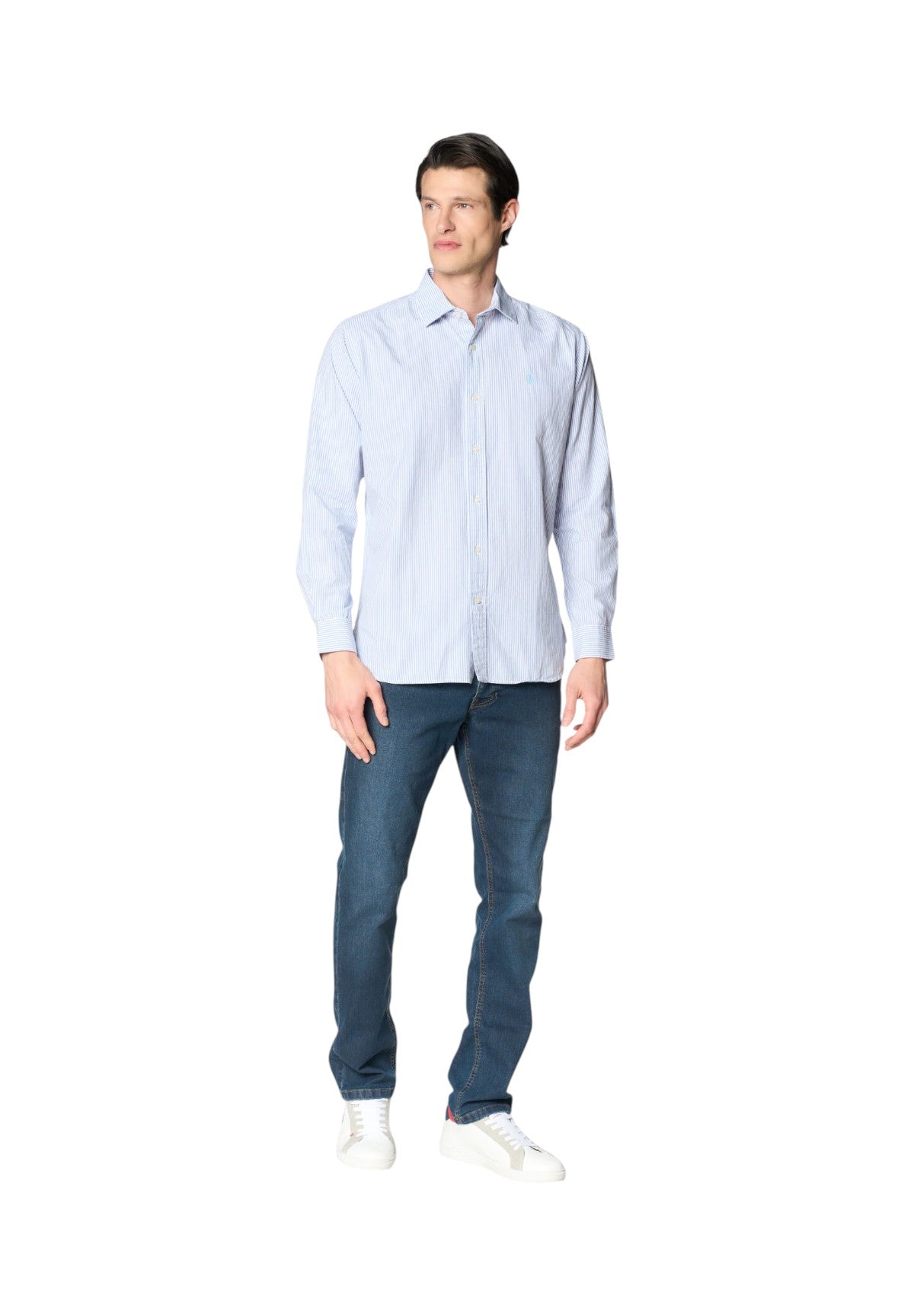Camicia a Maniche Lunghe Ivor US43104016 Azzurro