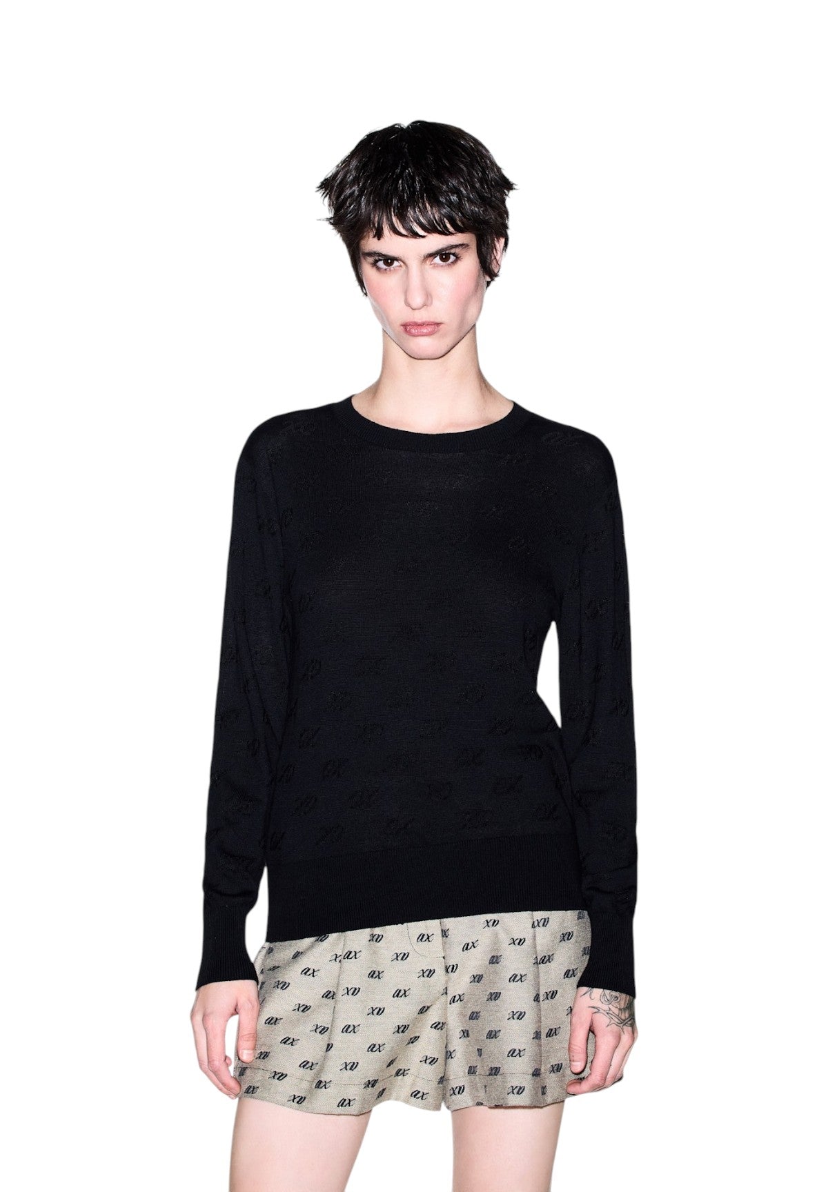 Maglione Girocollo XW002875 All Over Black