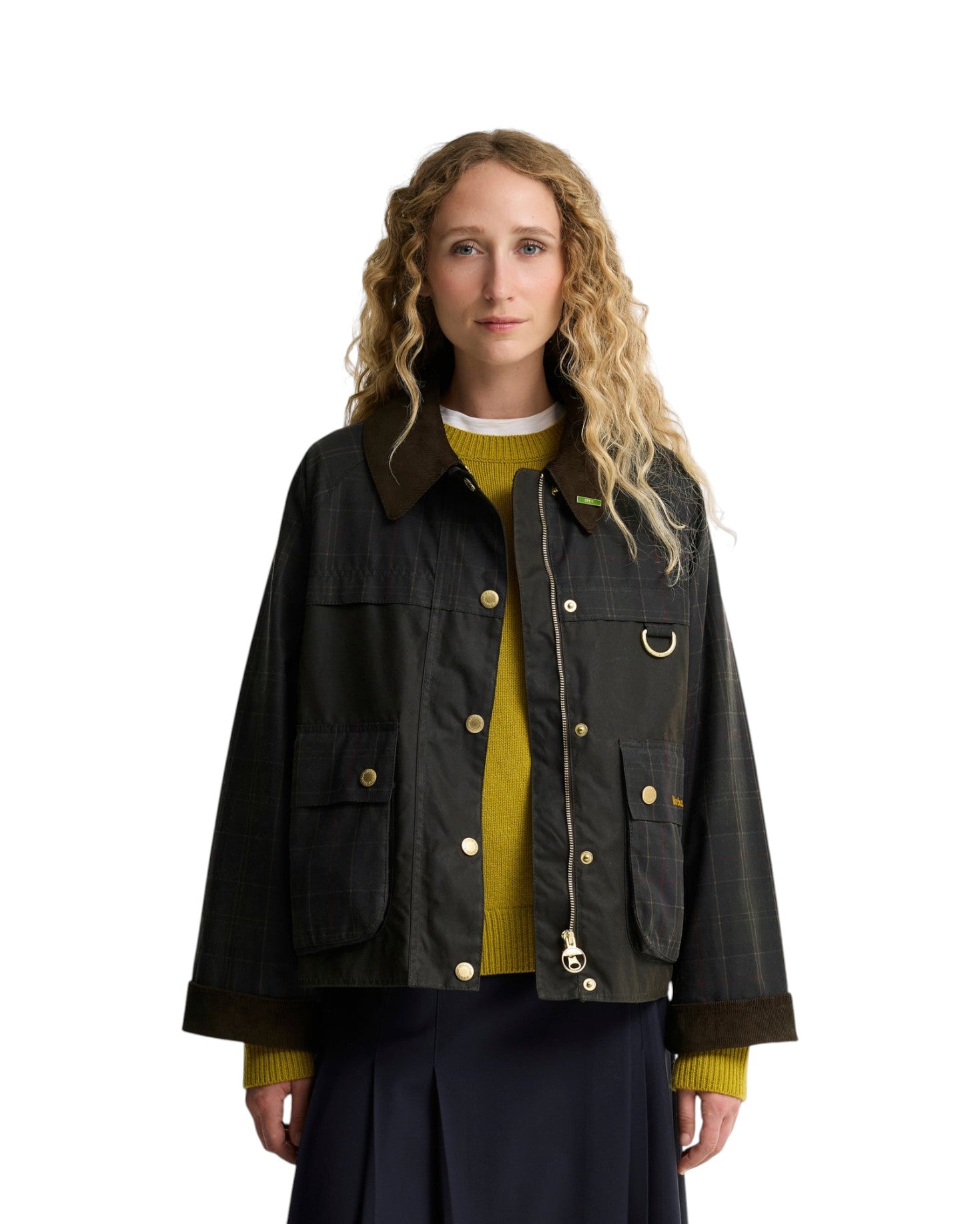 Giubbotto Tartan Spey Wax Jacket LWX1584 Classic Tartan, Olive