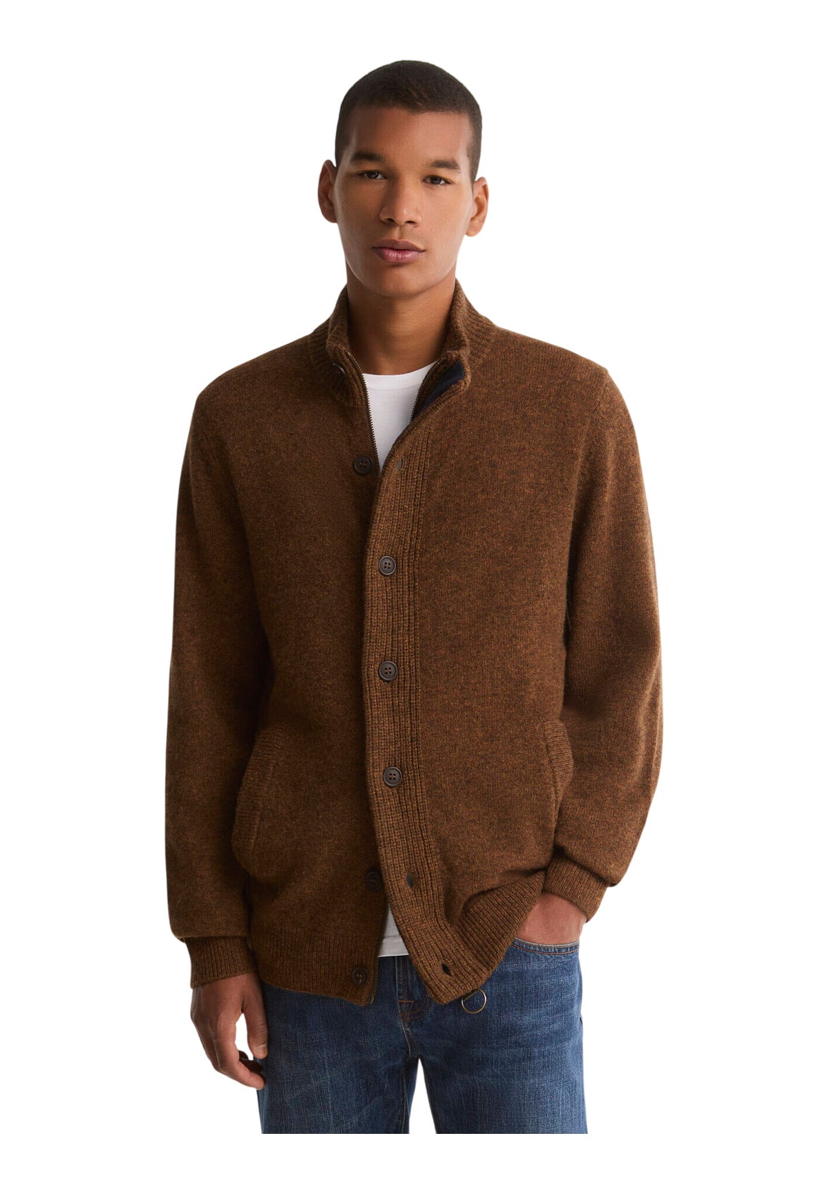 Maglione Collo Alto Essential Patch Zip Through MKN0731 Bracken