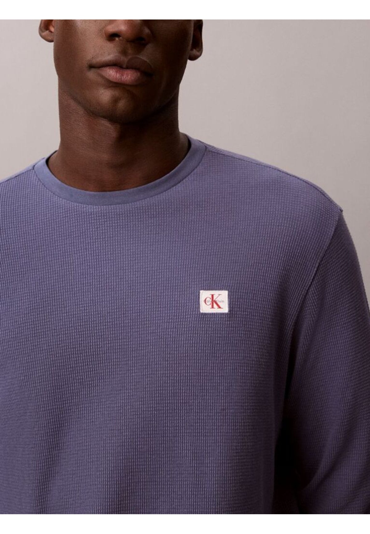 T-shirt a Maniche Lunghe Ls Waffle Badge Crew LV040EM217 Blue Nomad