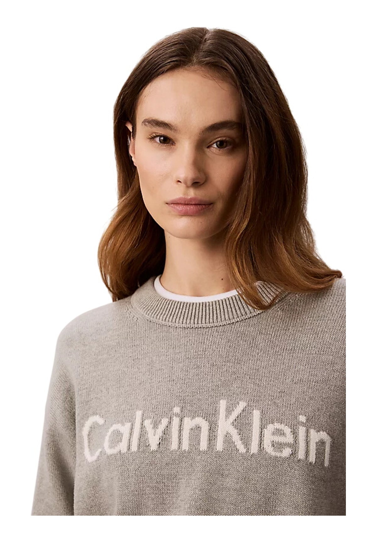 Maglione Girocollo Contrast Logo Ls Swe LV044G313G B10 Grey Heather