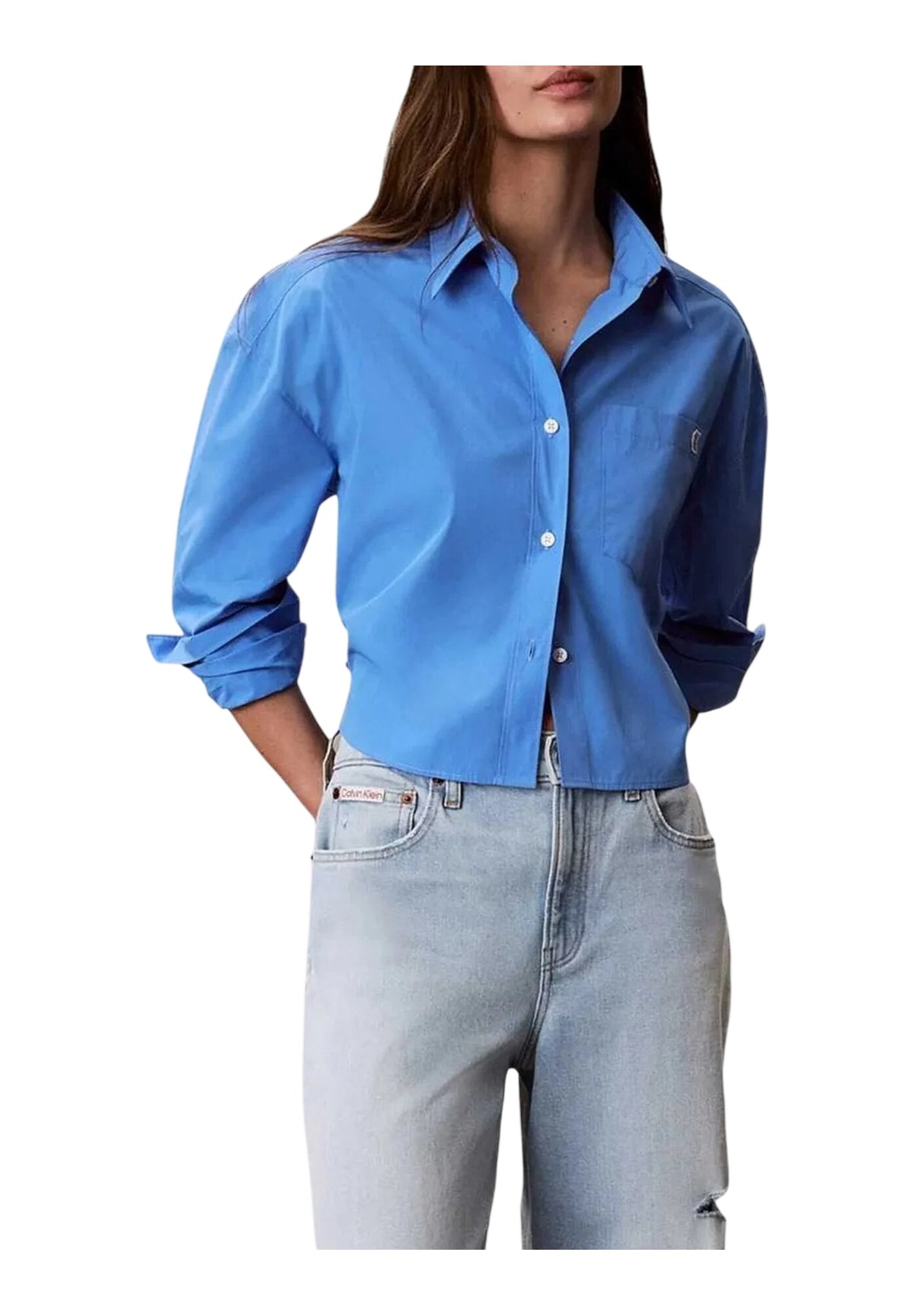 Camicia* Cotton Poplin Croppe LV047F104G Marina