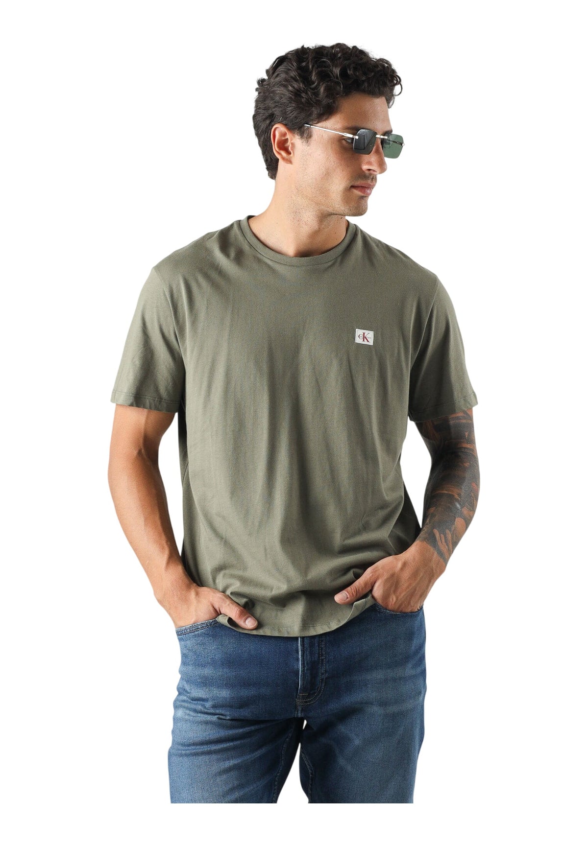 T-shirt a Maniche Corte Ss Badge 30S Jersey LV04RC272G Dusty Olive