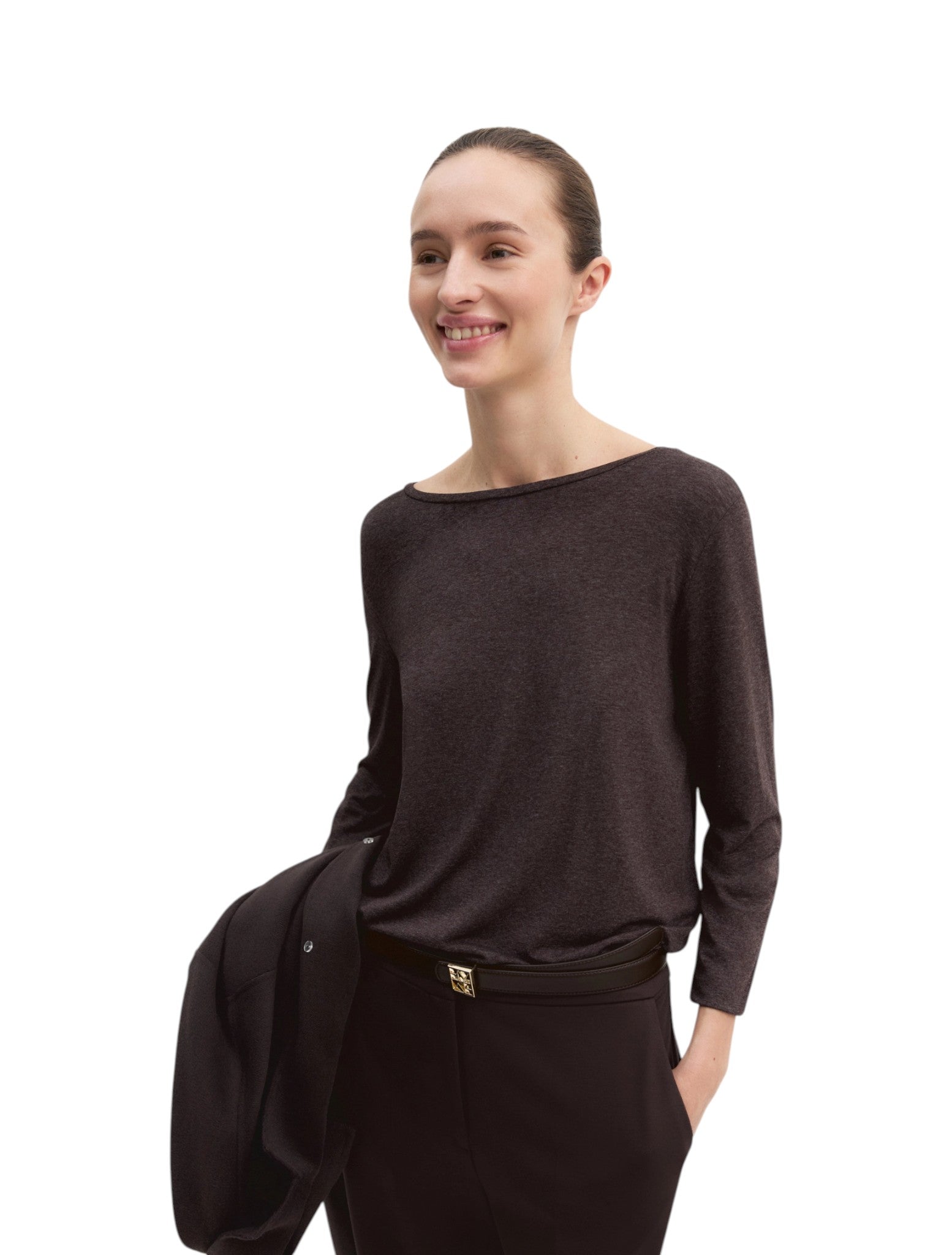 T-shirt a Maniche Lunghe 2625976021200 EMMMORA Marrone