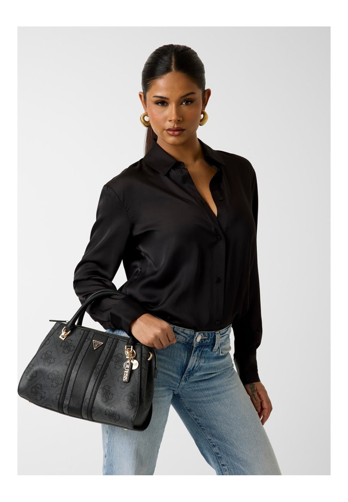 Borsa a Spalla Elsie Shoulder Bag HWSS96 Coal Logo