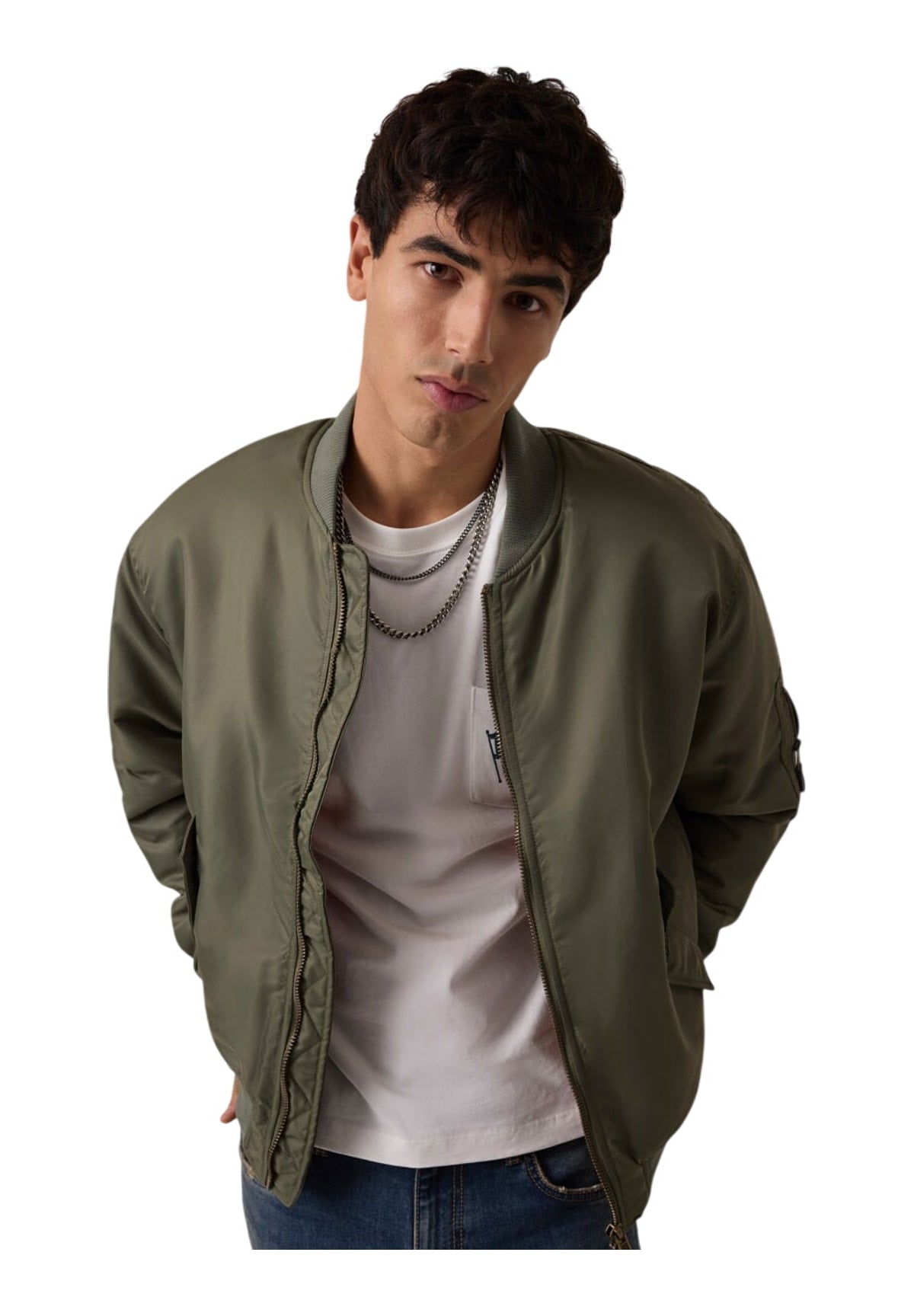 Giubbotto Bomber Gj Bomber Jkt M5RL81 Olive Light Green