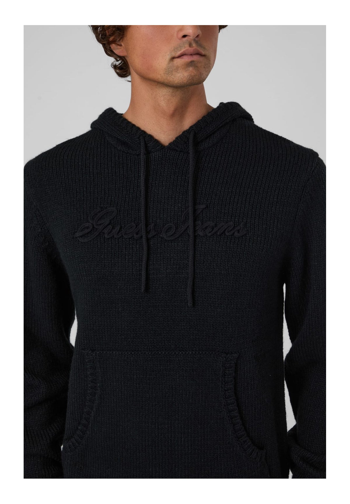 Felpa Pullover con Cappuccio Gj Ls Emb Hoodie Swt M6BR08 Jet Black A996