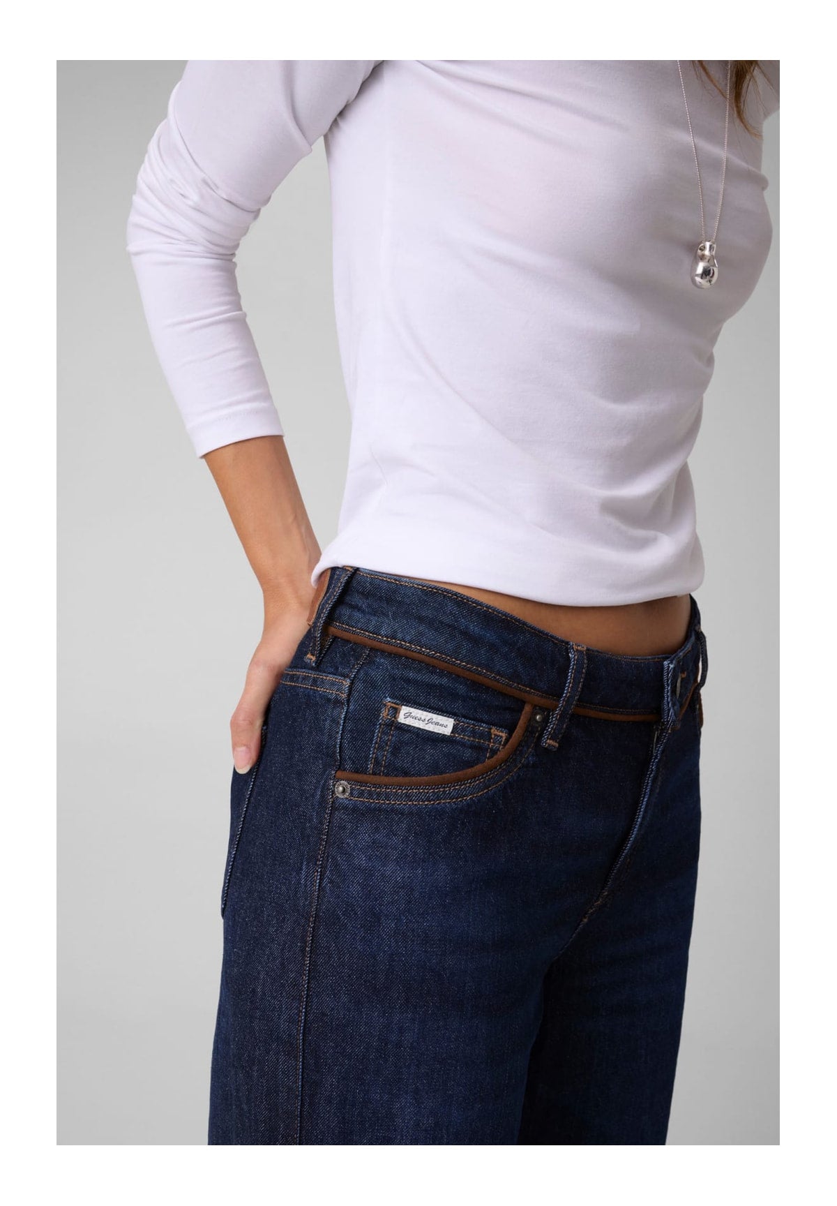 Jeans Gj G11 Wide Leg W6BA0Y Gj Dark Suede Detail