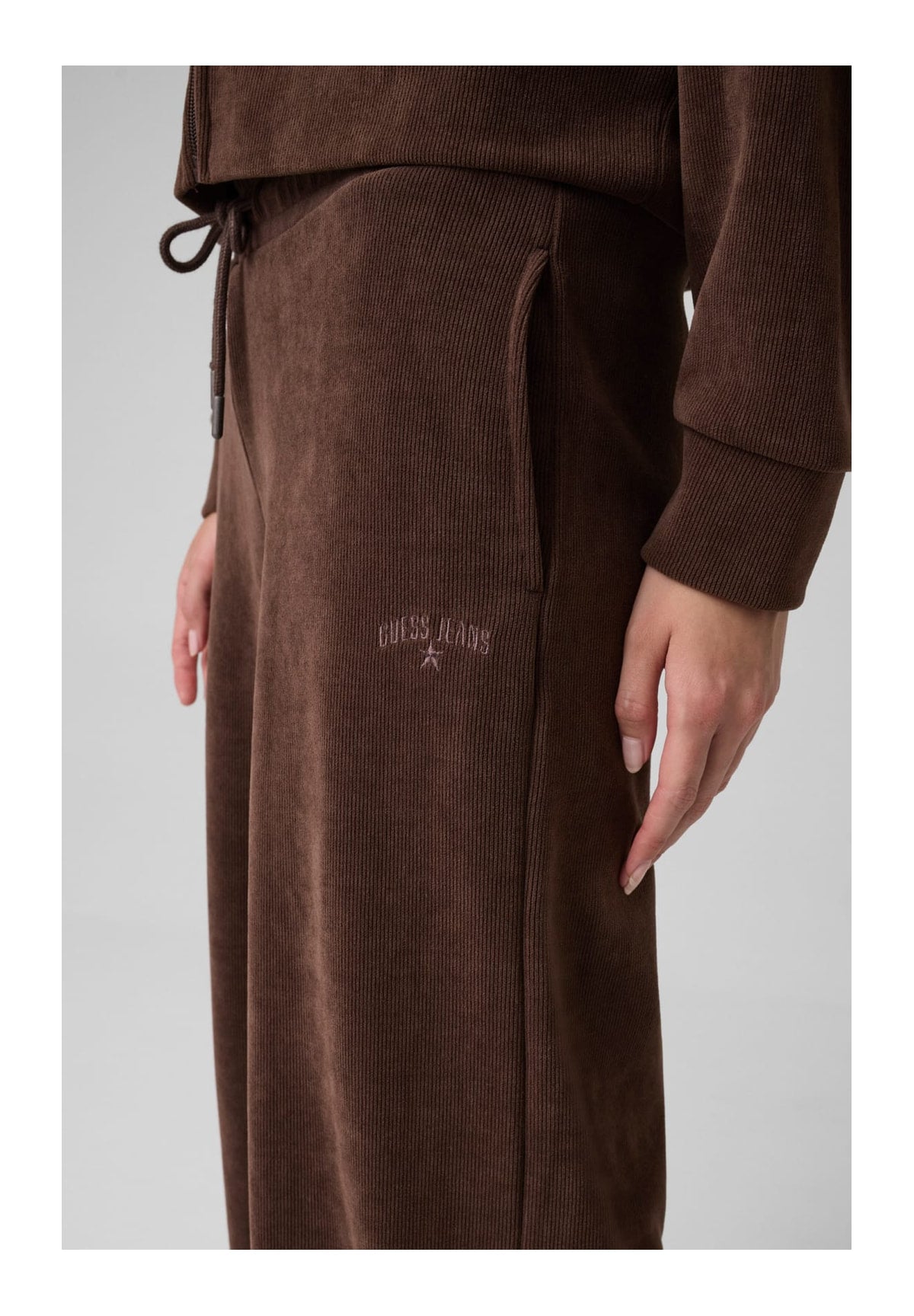 Pantaloni Tuta Gj Rib Track Pant W6BB05 Dark Coffee
