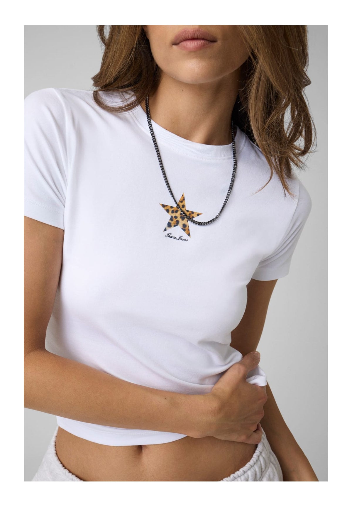 T-shirt a Maniche Corte Gj Cheetah Star Baby W6BI05 Pure White
