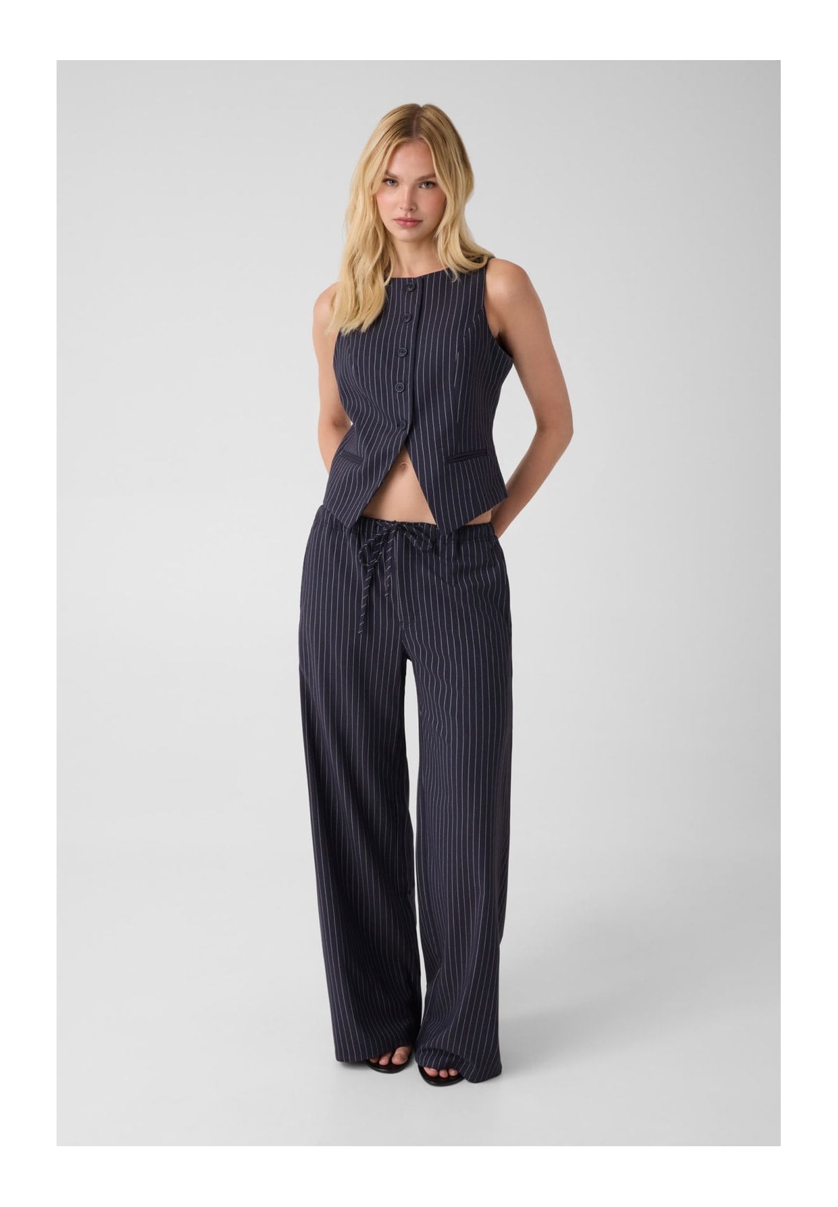 Pantaloni Gj Pull-On Pinstripe W6YB08 Daring Ocean Pinstri