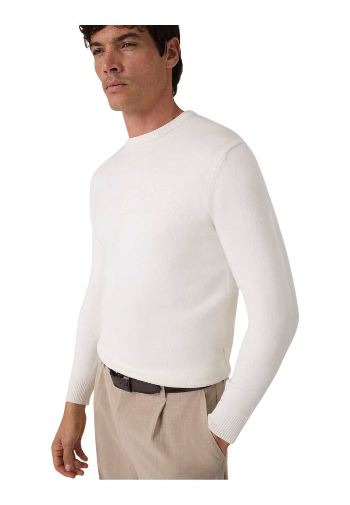 Maglione Girocollo Noburo Cn Logo Rever M6BR16 Beige Linen