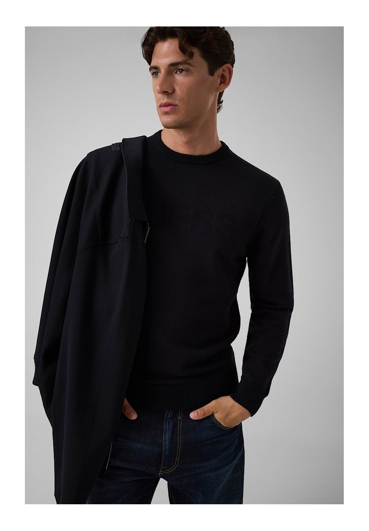 Maglione Girocollo Noburo Cn Logo Rever M6BR16 Jet Black A996