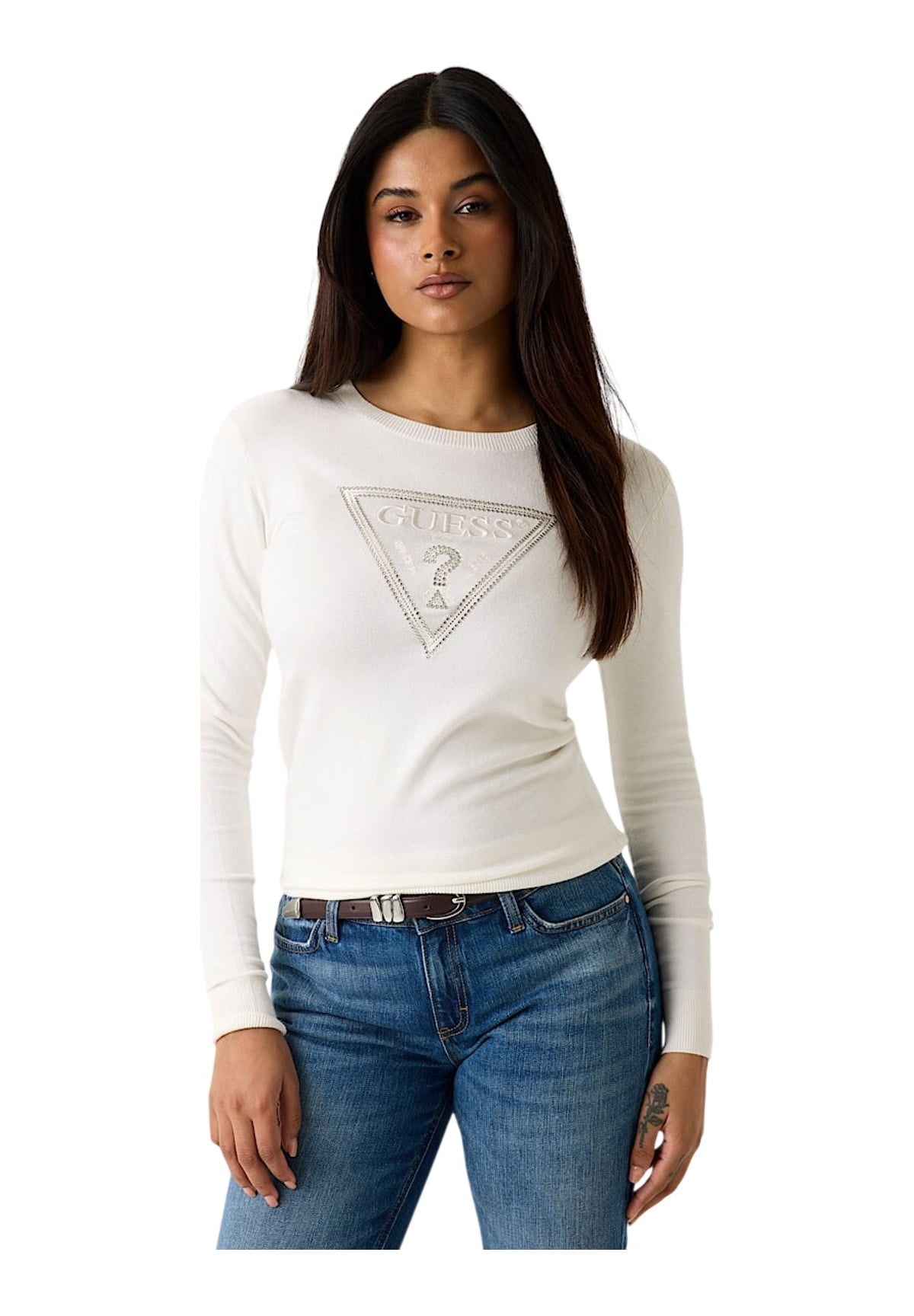 Maglione Girocollo Ls Cn Katie Triangle W6YR28 Cream White