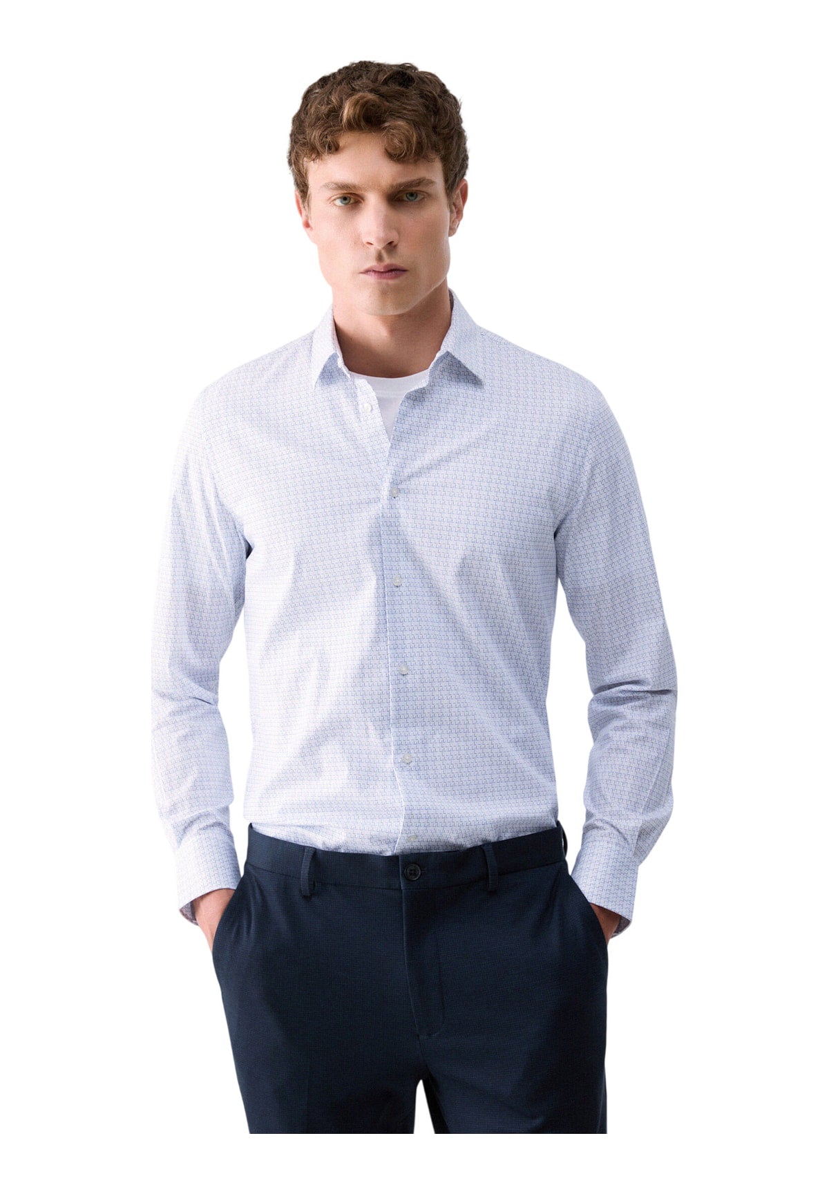 Camicia a Maniche Lunghe QF6004 Cielo Square