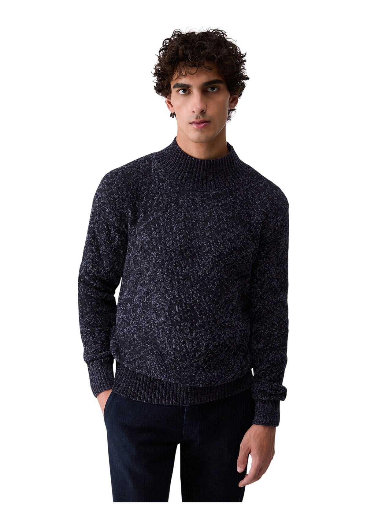 Maglione Collo Alto QF6127 Dark Blue