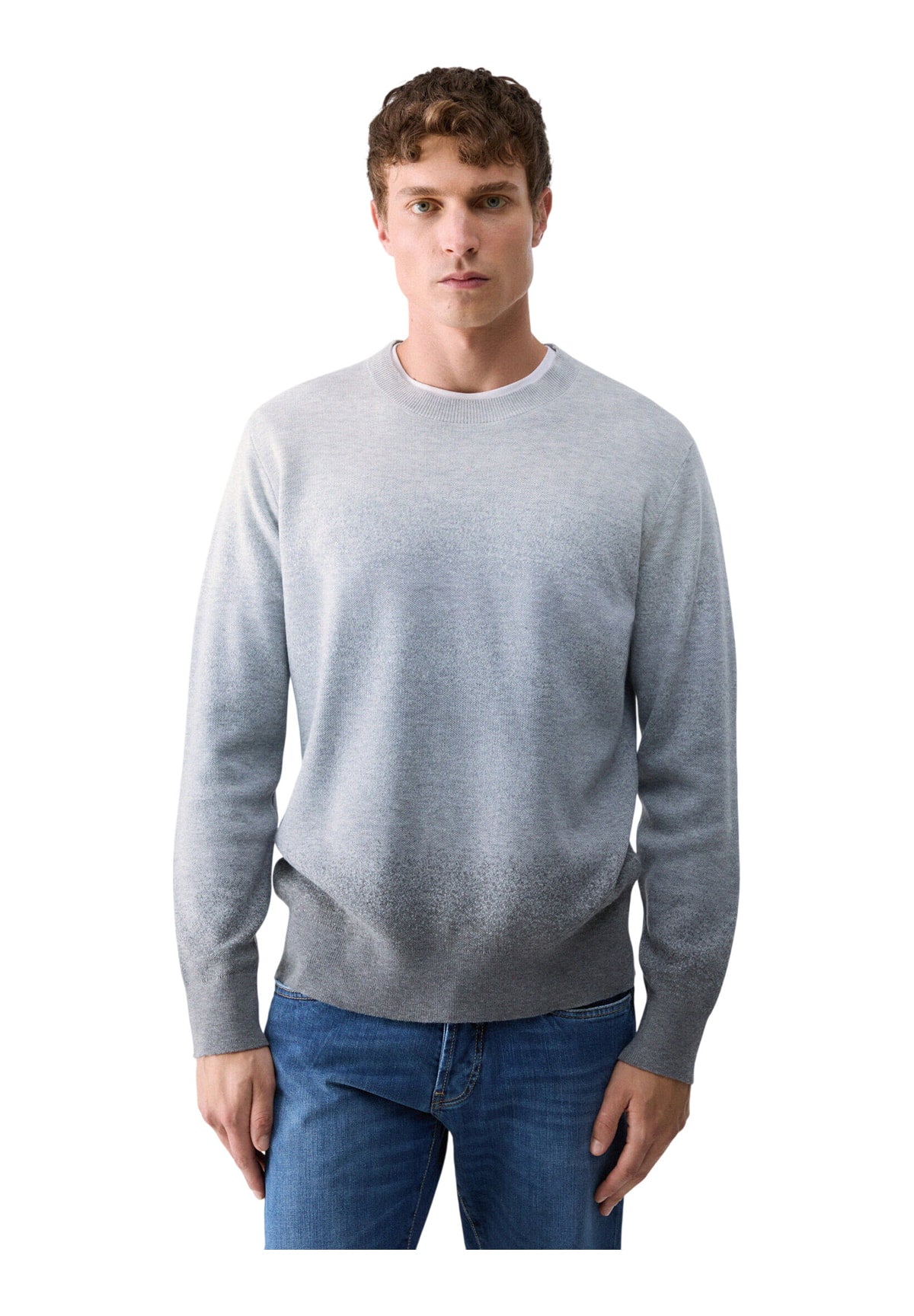 Maglione Girocollo QF6221 Grey Md Mel Degrade