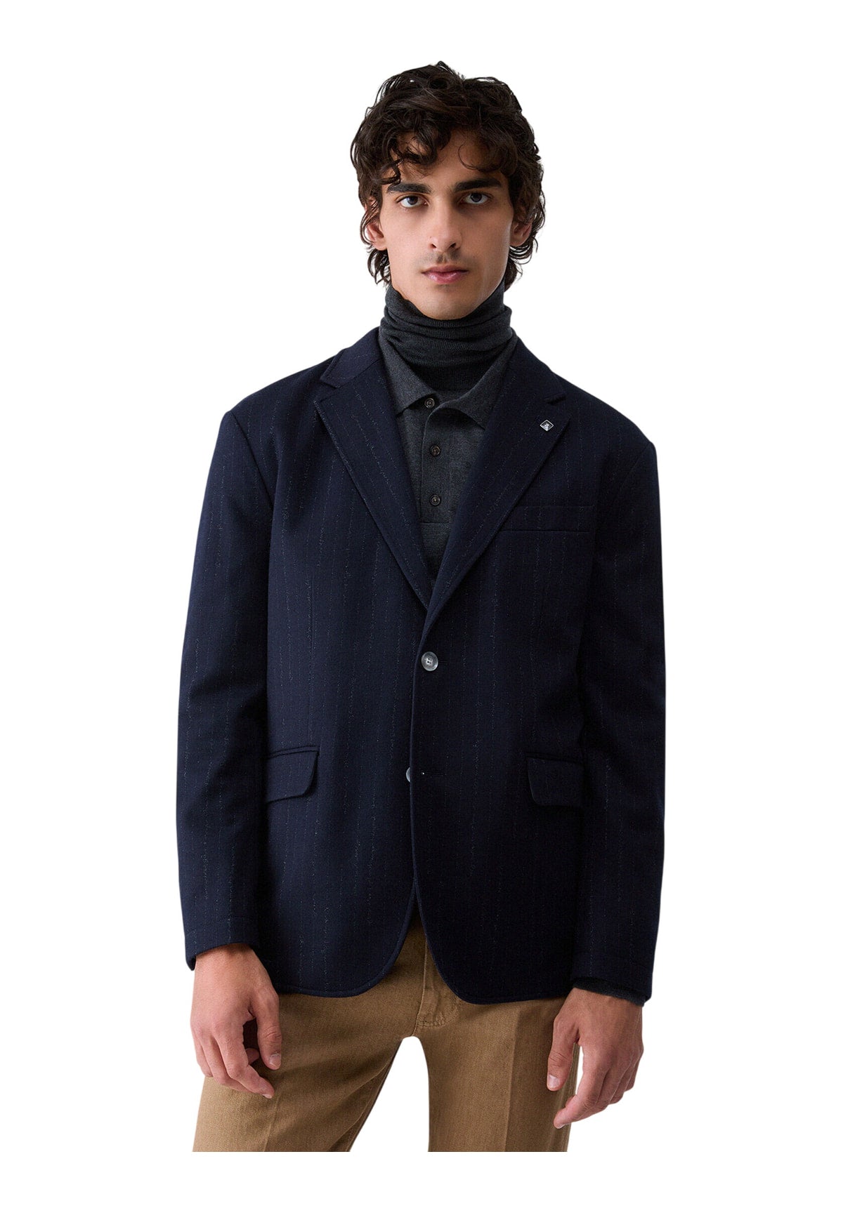 Giacca QF6295 Gessato Dark Blue