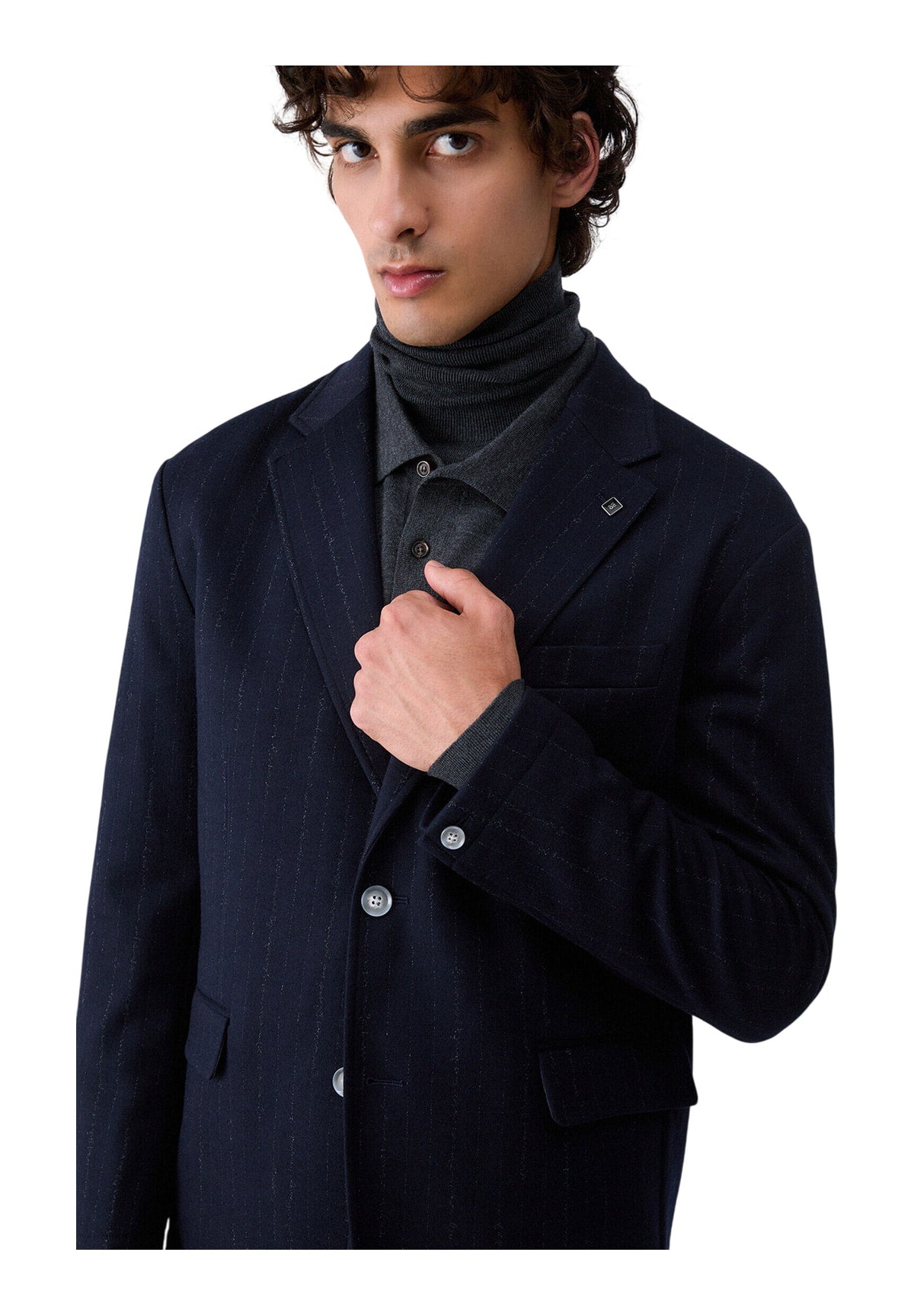 Giacca QF6295 Gessato Dark Blue