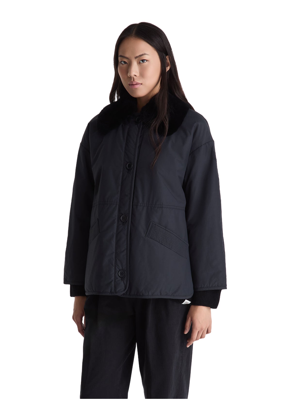 Giubbotto Ped5126 GURSKY DOUBLE BICOL BMAT FUR Nero, Nero
