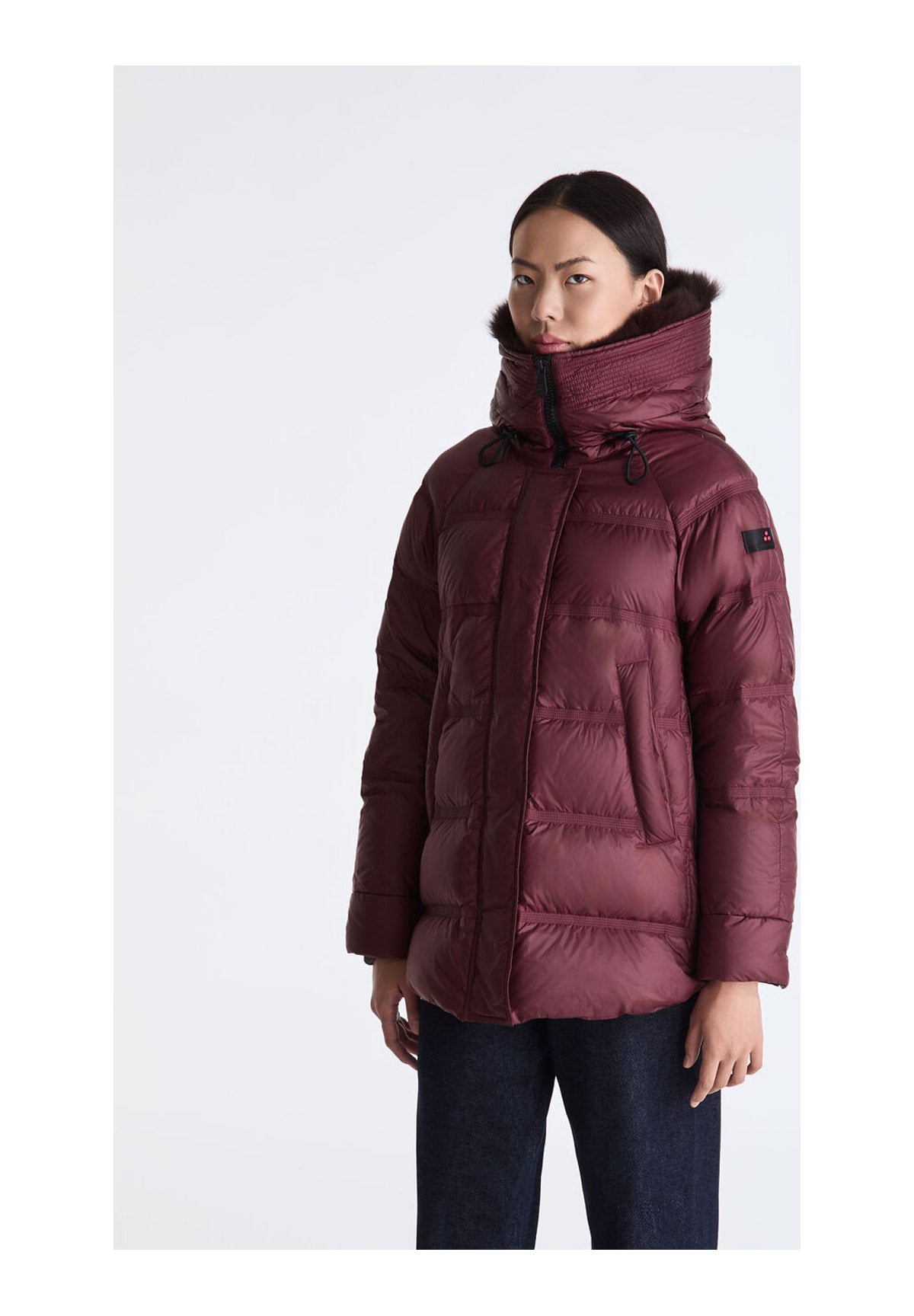 Piumino Pesante Ped5439 TAKAN MQN 04 FUR Rosso Prugna