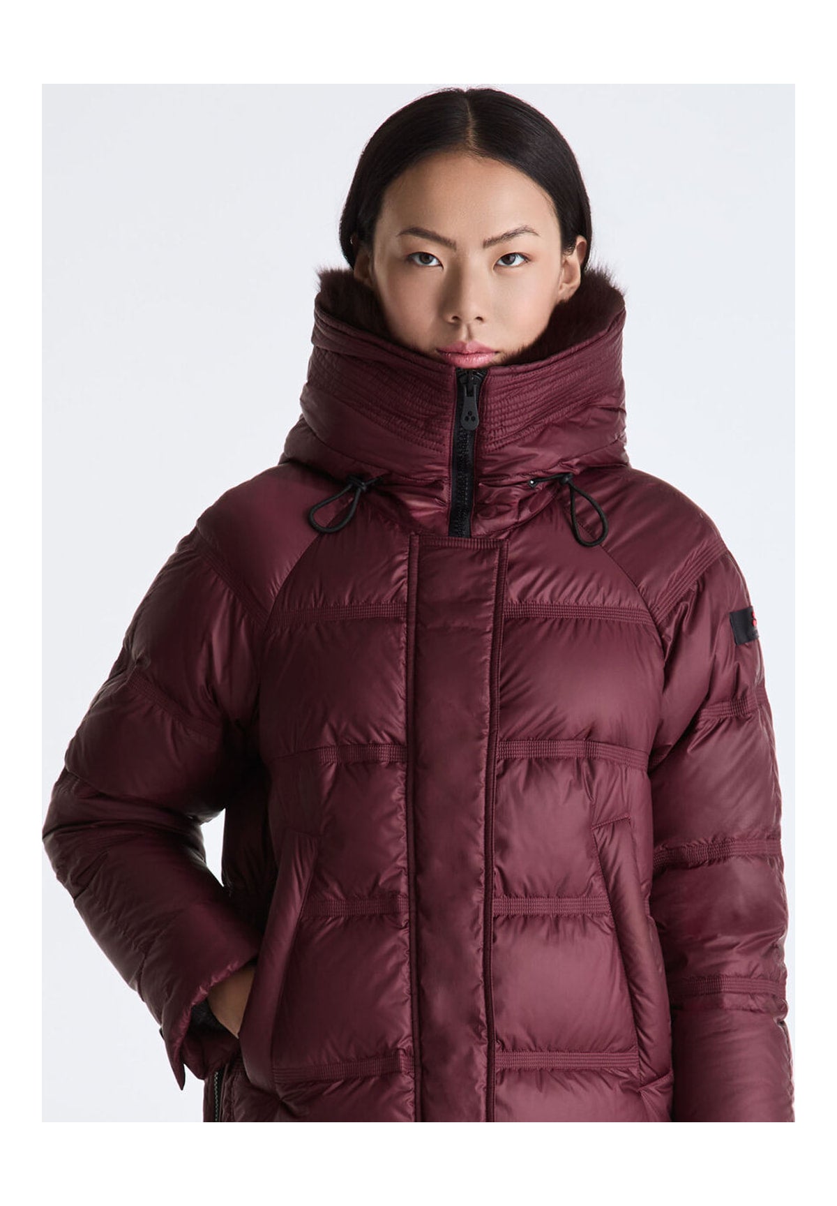 Piumino Pesante Ped5439 TAKAN MQN 04 FUR Rosso Prugna