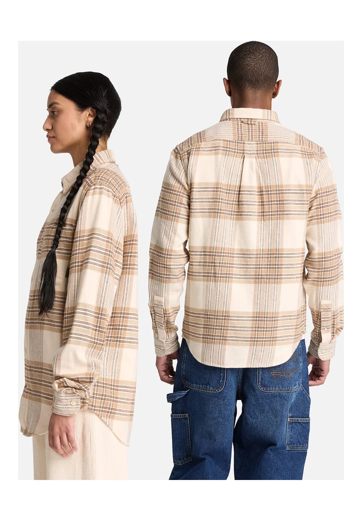 Camicia a Maniche Lunghe Flannel House Check TBC0YH82 White smoke yd