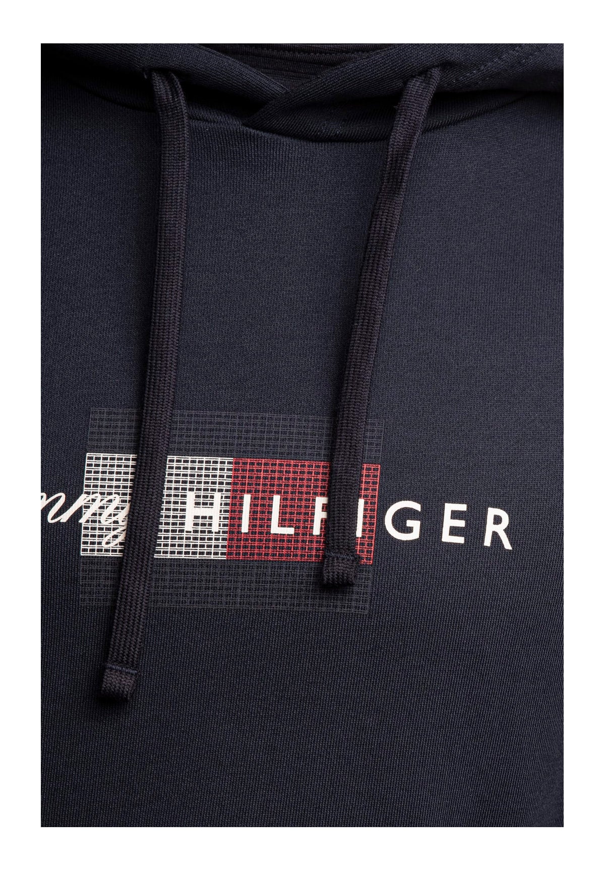 Felpa Pullover con Cappuccio Script Flag Hoodie MW0MW43220 Desert Sky