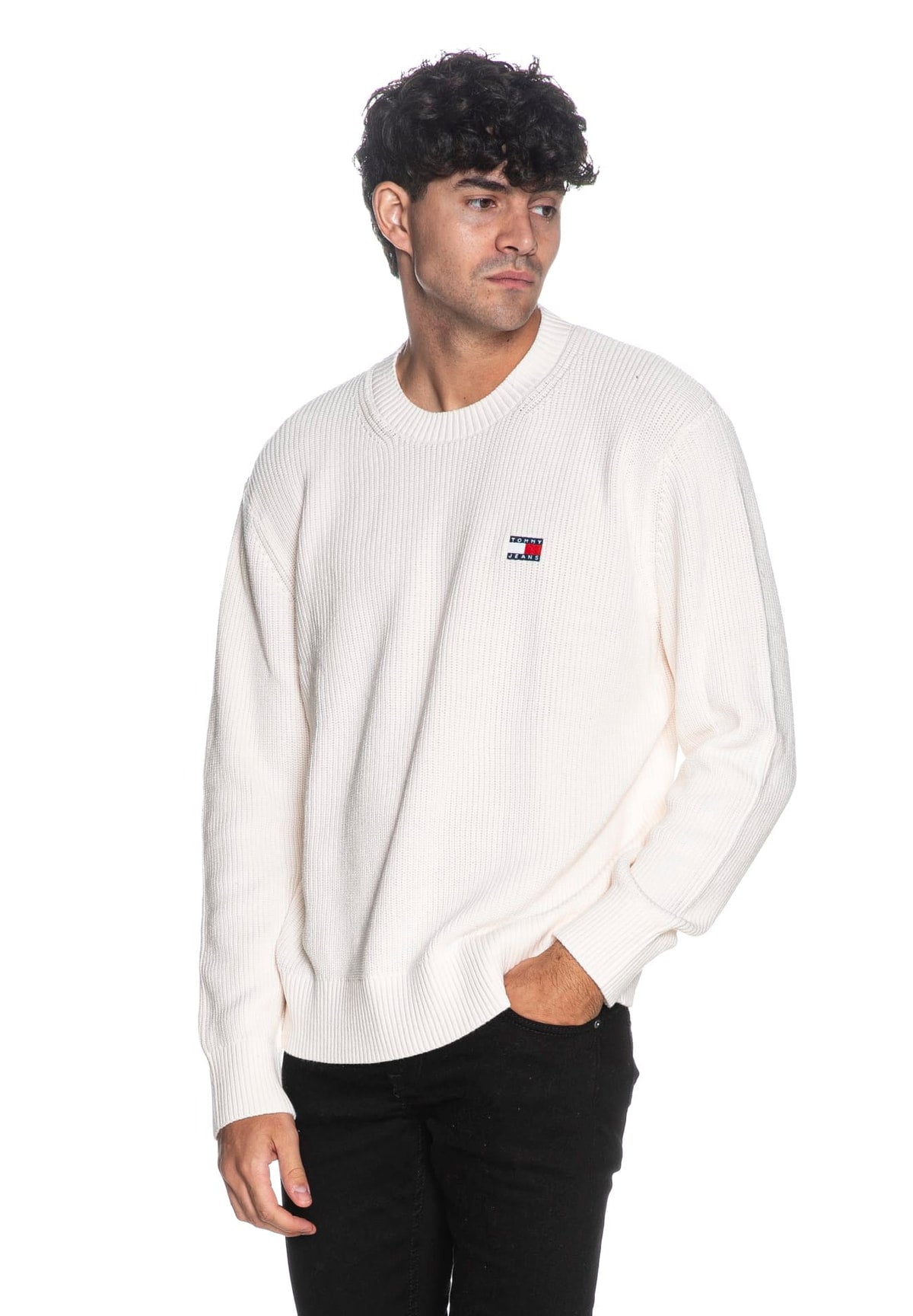 Maglione Girocollo Tjm Reg Badge Sweate DM0DM20923 Ancient White