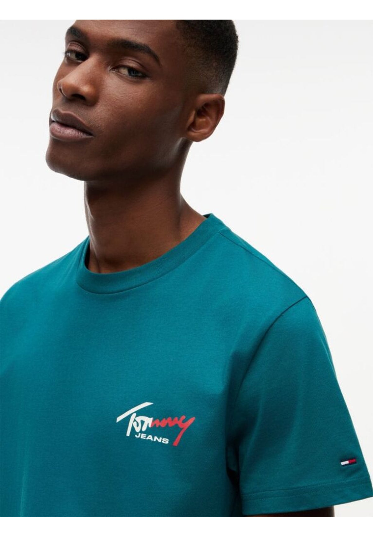 T-shirt a Maniche Corte Tjm Slim Sign Chest DM0DM22538 Polar Teal