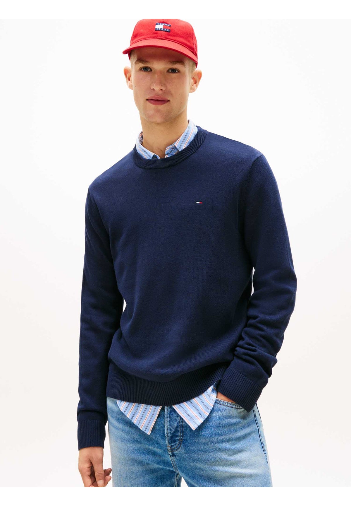 Maglione Girocollo Slim Essential Light DM0DM22853 Dark Night Navy