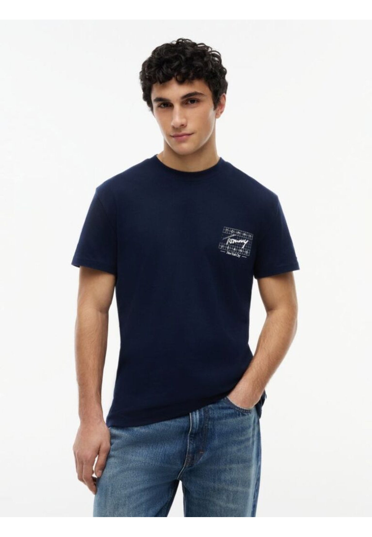 T-shirt a Maniche Corte Tjm Reg Sign Flag Ss DM0DM23177 Dark Night Navy