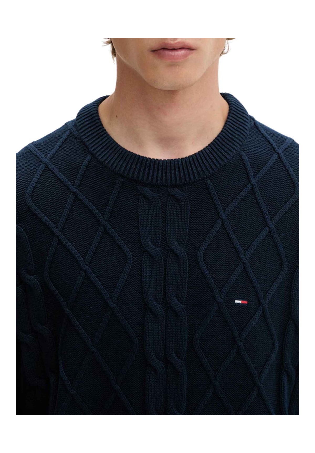 Maglione Girocollo Tjm Reg Classic Flag DM0DM23405 Dark Blue
