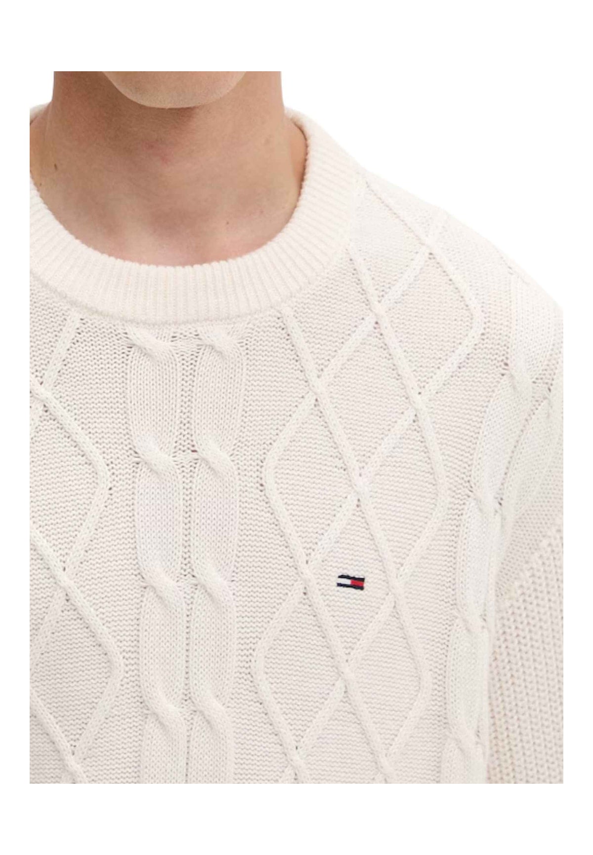 Maglione Girocollo Tjm Reg Classic Flag DM0DM23405 Off White