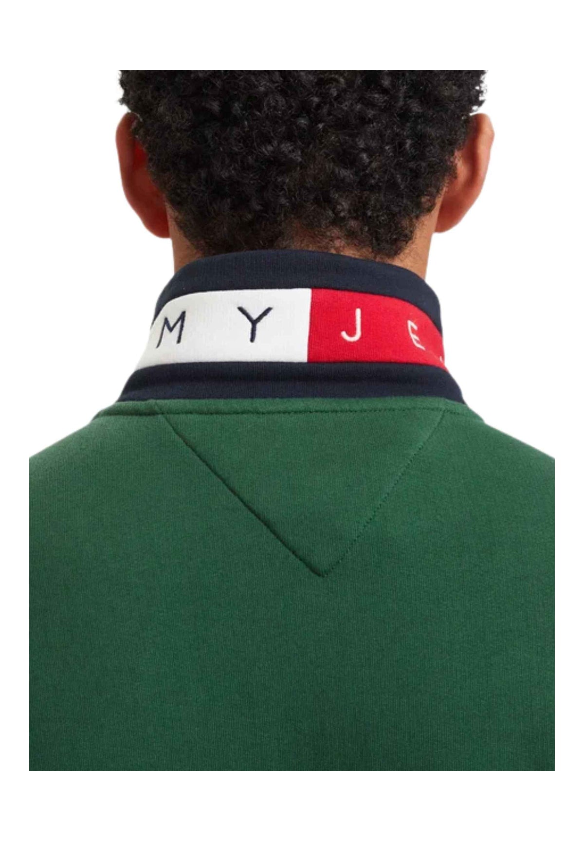 Felpa Mezza Zip Tjm Rlx Branded Coll DM0DM23605 Velvet Green