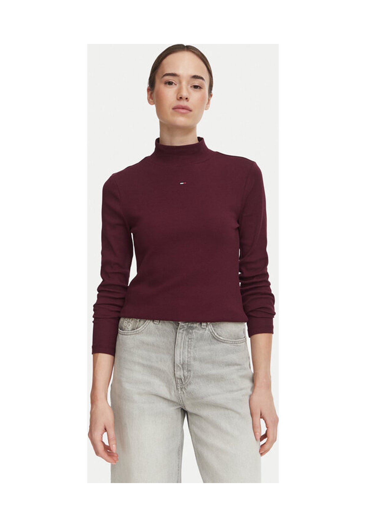 T-shirt a Maniche Lunghe Tjw Essential Mock N DW0DW19830 Calypso Berry