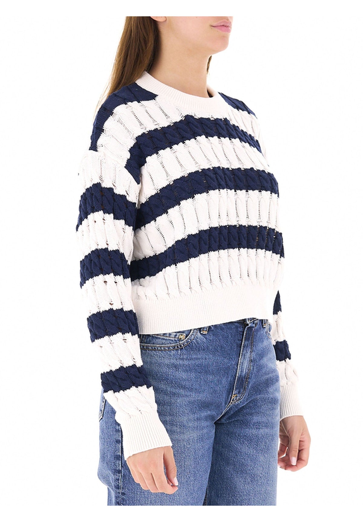 Maglione* Tjw Loose Cable Swea DW0DW22926 Dark Night Navy, Stripe