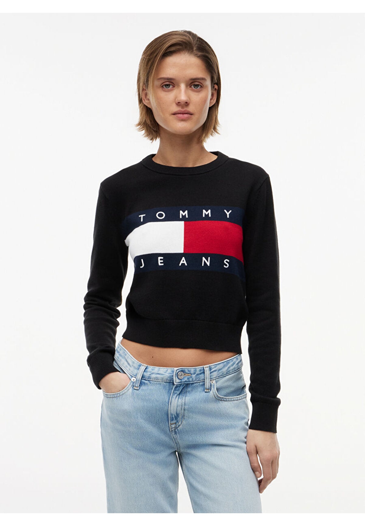 Maglione Girocollo Tjw Flag Crew Neck S DW0DW22930 Black