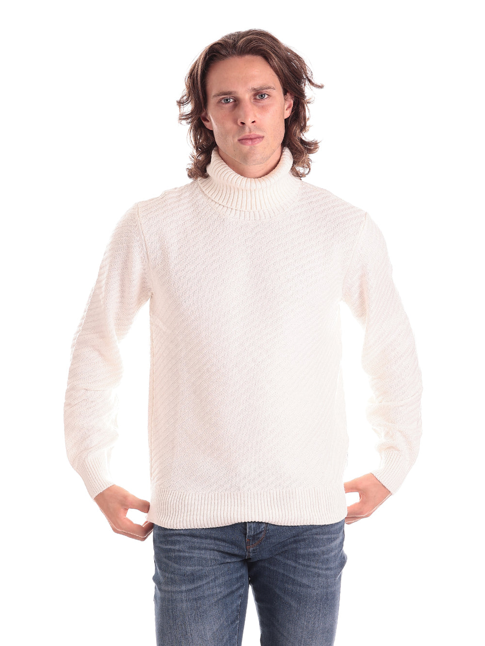 Maglione Collo Alto 6lzm1l White