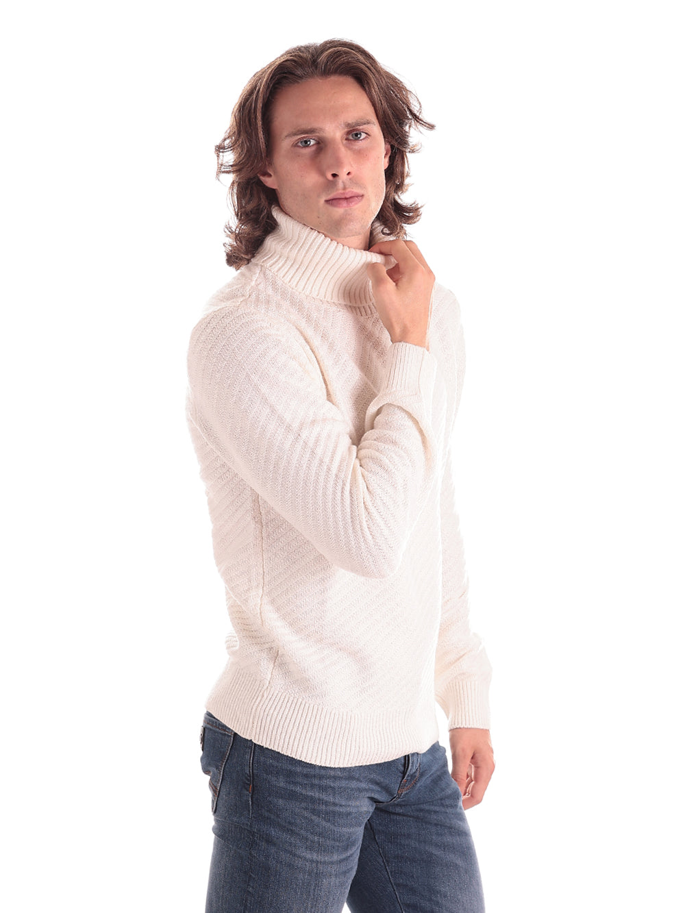 Maglione Collo Alto 6lzm1l White