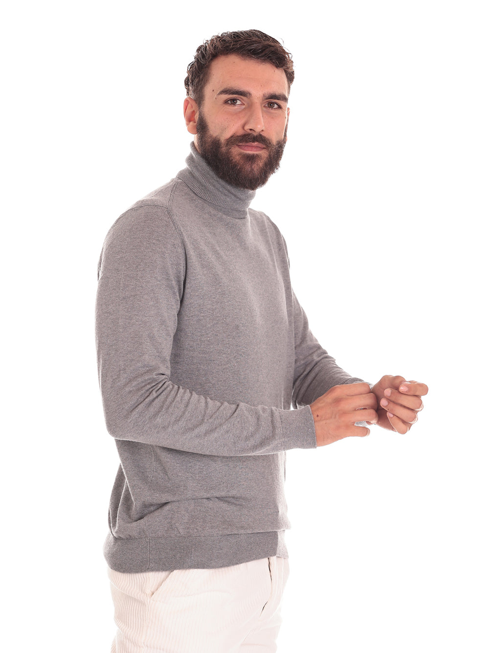 Maglione Collo Alto Mk390008 Melange