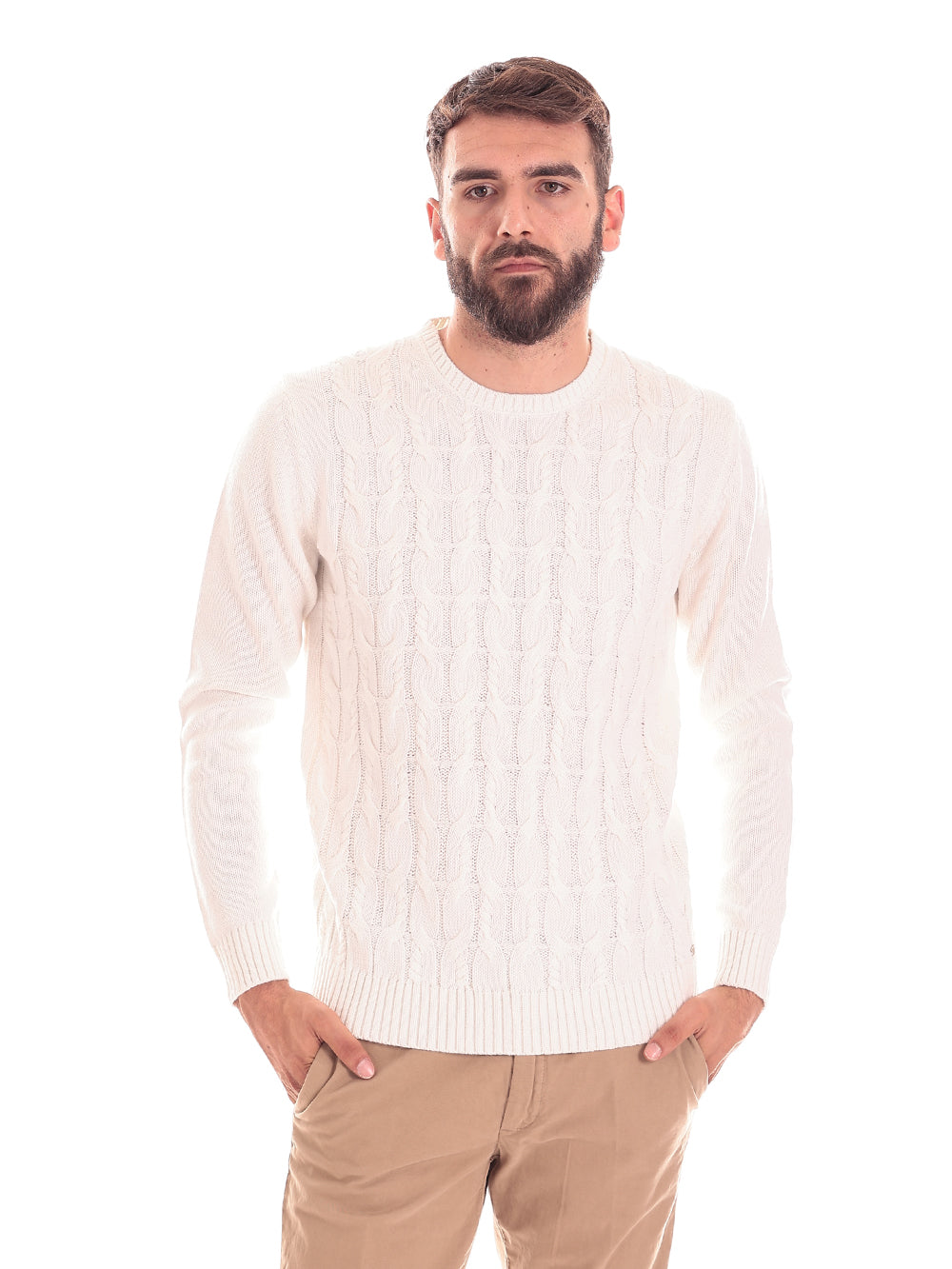 Maglione Girocollo Mk390026 Latte