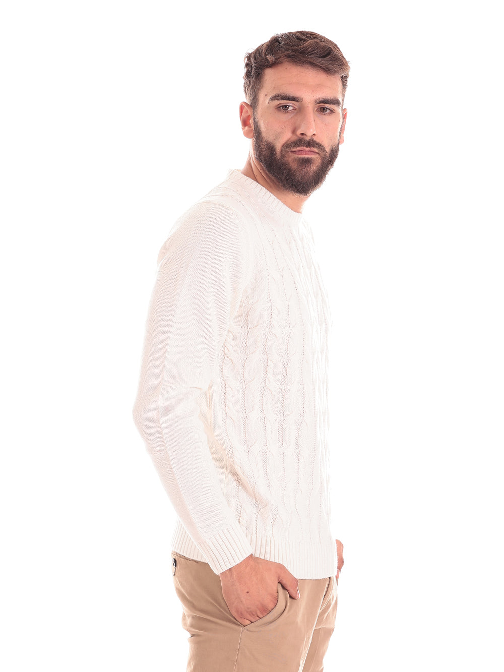Maglione Girocollo Mk390026 Latte