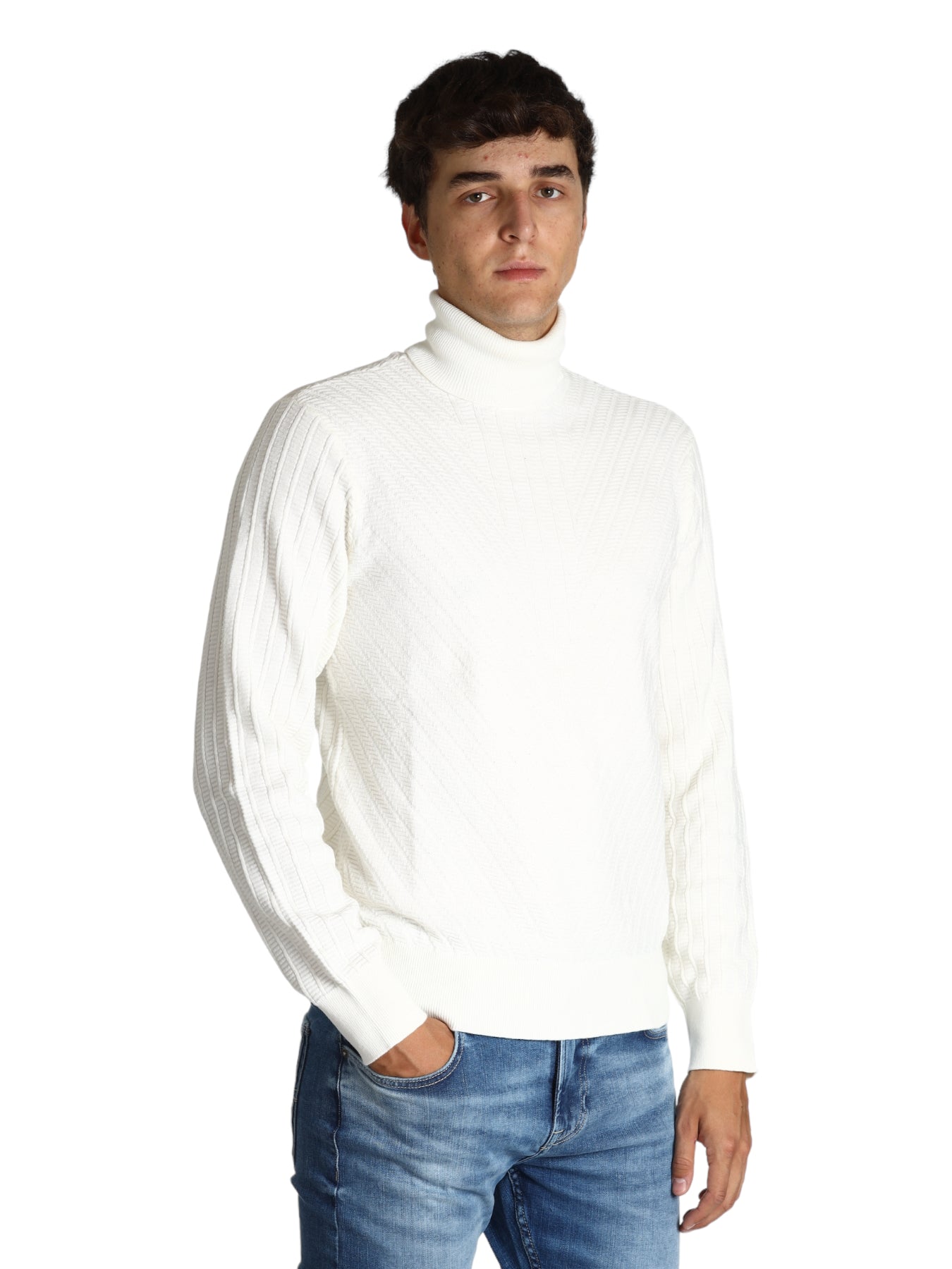 Maglione Collo Alto 6rzm2j Off White